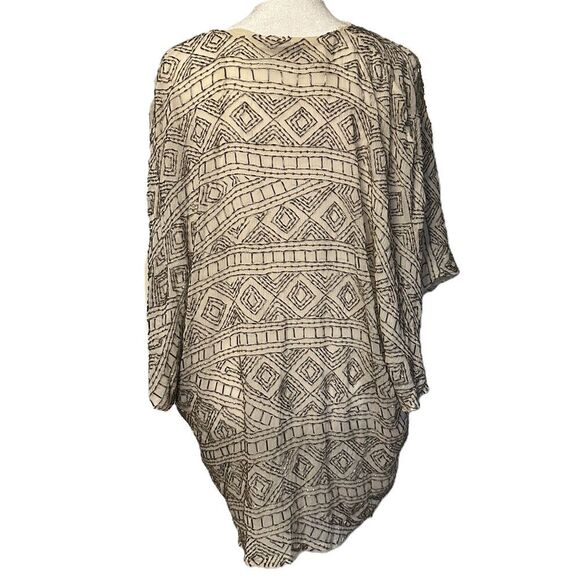 Alice + Olivia Beaded Shawl Kimono Shrug Size M Silk Champagne Evening Black Tie - Picture 4 of 11